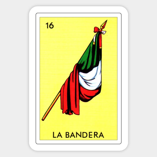 Loteria Mexicana Art - Loteria Mexicana Design - La Bandera Gift - Regalo La Bandera Sticker by HispanicStore